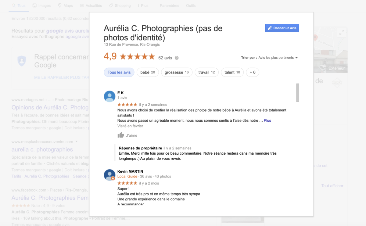 imprim ecran google avis aurelia c photographies