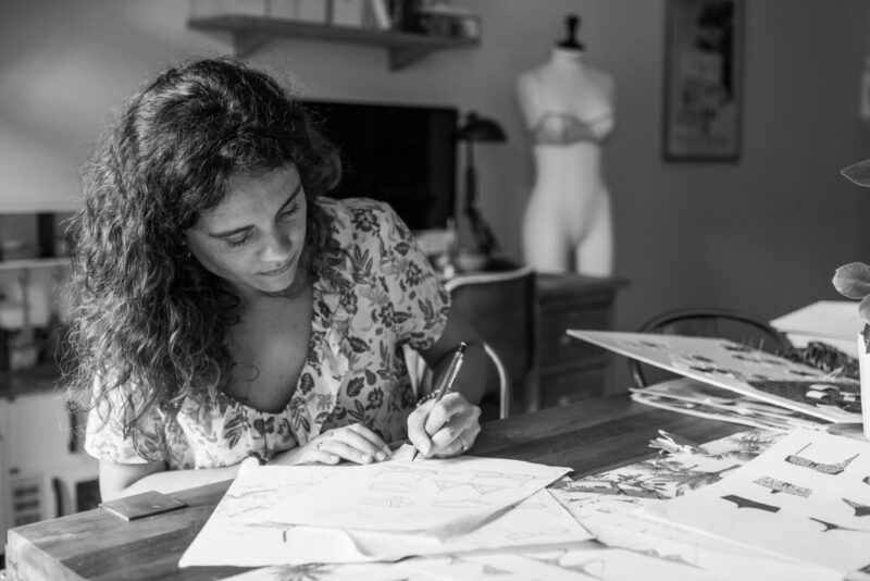 portrait Anne Magali Lestin studio création lingeire swimwear paris
