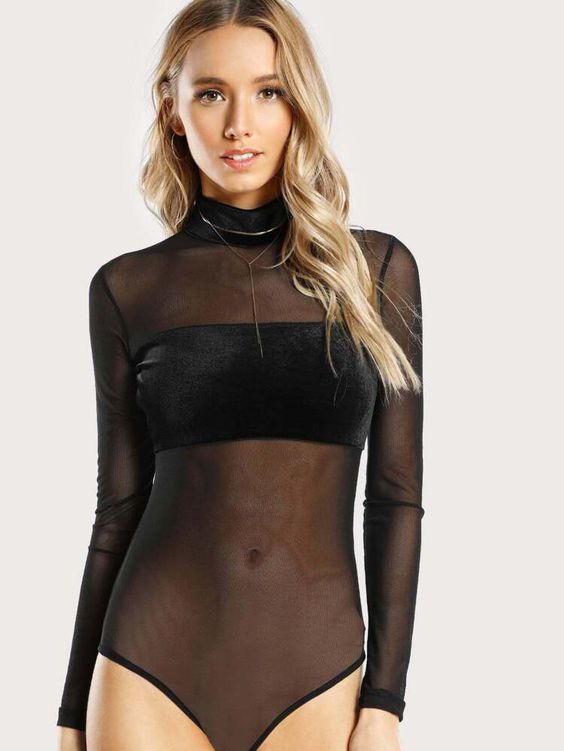 body tulle noir shein
