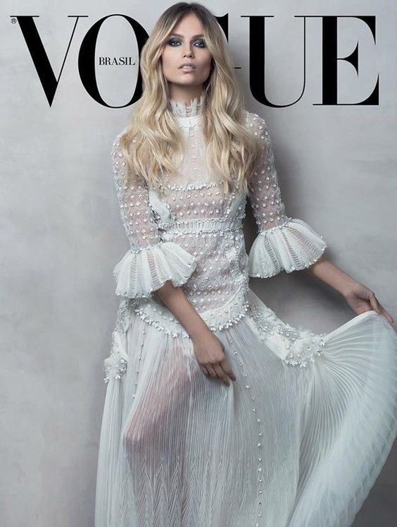 robe Top model Natasha Poly lands from Vogue Brazil, Jacques Dequeker photo styling by Giovanni Frasson
