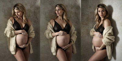 extrait seance photo future maman style cocooning gilet et lingerie